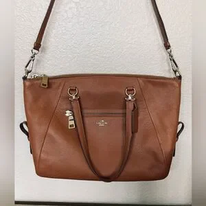 Coach Camel Tan Brown Leather Satchel Shoulder Bag Purse