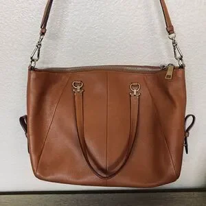 Coach Camel Tan Brown Leather Satchel Shoulder Bag Purse