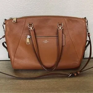 Coach Camel Tan Brown Leather Satchel Shoulder Bag Purse