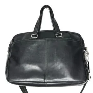 Coach F70926 Bleecker Legacy Black Pebbled Leather Slim Brief Bag With Strap