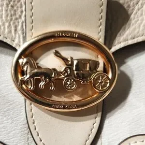Coach Georgie Signature Leather Shoulder Hand Bag C4067 Chalk