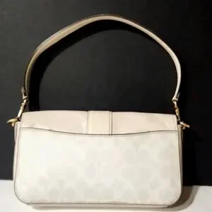 Coach Georgie Signature Leather Shoulder Hand Bag C4067 Chalk