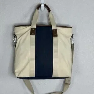 Coach Heritage Web Tote Shoulder Bag Canvas & Leather 16 X 16