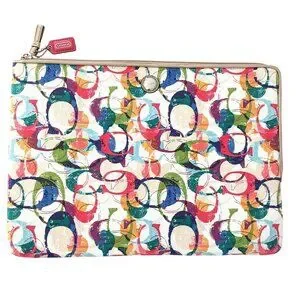 COACH Laptop Sleeve Signature C Graffiti Print 10 x 14 Soft Tablet Case Zip Top