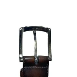 COACH Men's Reversible Dress Belt Multicolor Silver Buckle