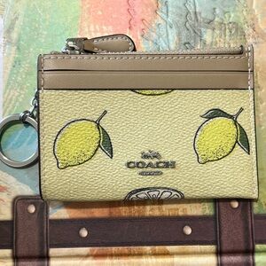 COACH Mini Skinny ID Case With Lemon Print