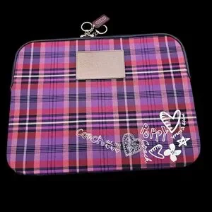 Coach NWOT Poppy Multicolored Nylon Soft Padded Laptop Sleeve