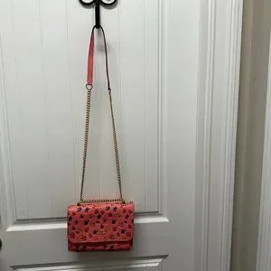 Coach Pebbled Leather Crossbody Mini Vintage Rose Print Pink Lemonade Klare