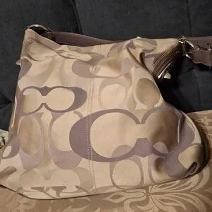 Coach Penelope Sateen Optic C Handbag Shoulder Bag Purple