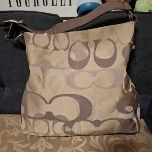 Coach Penelope sateen optic C handbag shoulder bag purple