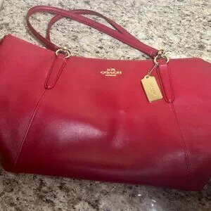 COACH Red Leather Tote