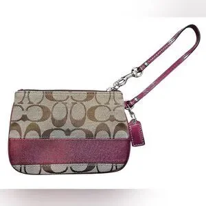 Coach Signature Crossgrain Wristlet New With Out Tags