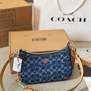 Coach Teri Shoulder Bag Signature Denim CAF82 Outlet New