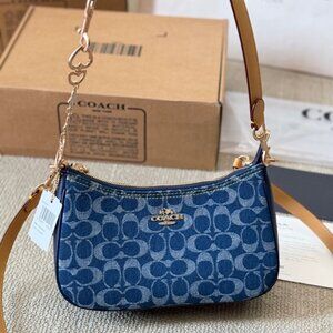 Coach Teri Shoulder Bag Signature Denim CAF82 outlet new