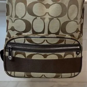 Coach Vintage Jacquard Signature Logo Stripe Large Backpack - HTF