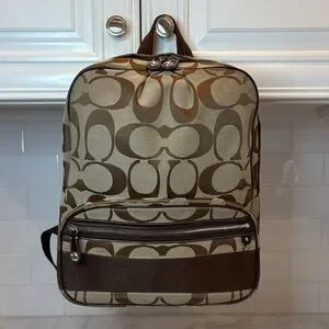 Coach Vintage Jacquard Signature Logo Stripe Large Backpack - HTF