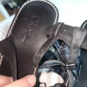 COLE HAAN COLLAB NIKE AIR TWIST EUC WOMENS SZ 7 B BLACK WEDGE SANDALS SHOES