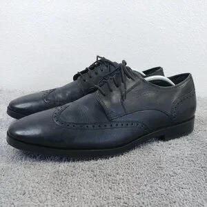 Cole Haan Grand OS Jefferson Wingtip Oxford Mens 11.5 Shoes Black Leather C23795