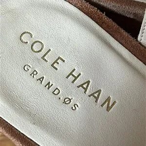 Cole Haan Kadi Block Heel Strappy Sandals Heels Mocha Mousse Suede Size 8