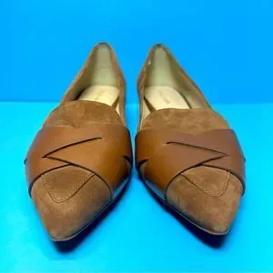 Cole Haan Womens Camila Point Skimmer Suede Leather Brown Flats 6B