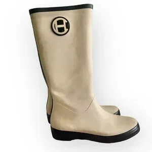 Cole Haan X Nike Air Womens Rubber Tall Rain Boots Beige Neutral Classic Size 10