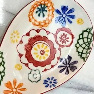 Colorful Ceramic Floral Spoon Rest By Pier 1 Imports - Kitchen Essential