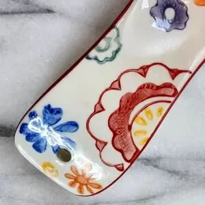 Colorful Ceramic Floral Spoon Rest By Pier 1 Imports - Kitchen Essential