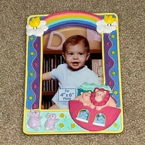 Colorful Noah’s Ark Animal-Themed Kids Photo Frame. Holds 4x6 Photo