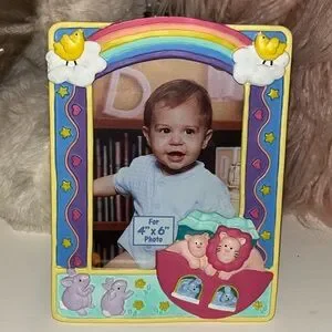 Colorful Noah’s Ark Animal-Themed Kids Photo Frame. Holds 4x6 Photo