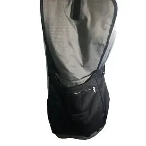 Columbia Black Messenger Bag Pockets Inserts Snap Closure Work Casual Office