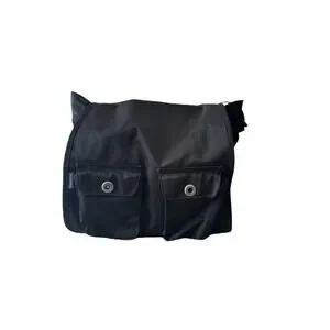 Columbia Black Messenger Bag Pockets Inserts Snap Closure Work Casual Office