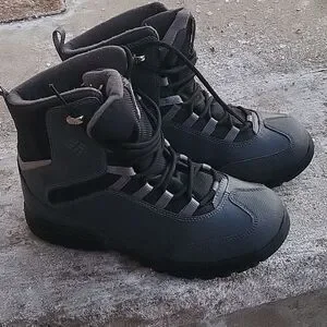 Columbia Boys Hiking Snow Boots Gray Leather