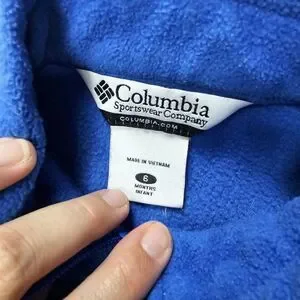 Columbia Sportswear Blue Black Fleece Zip Up Jacket Baby Size 6 Months