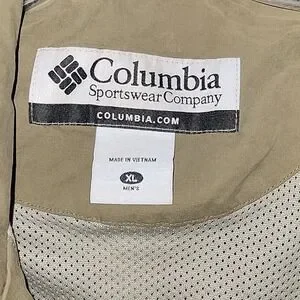 Columbia Windbreaker Jacket Full Zip Lightweight Coat Khaki‎ XL