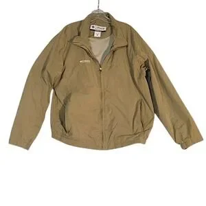 Columbia Windbreaker Jacket Full Zip Lightweight Coat Khaki‎ XL