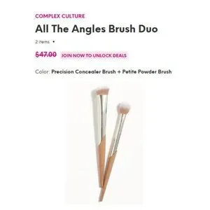 COMPLEX CULTURE “All The‎ Angles” Makeup Brush Duo BRAND NEW IN BOX