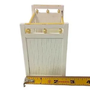 Concord Miniatures Baby Crib Yellow White Vintage 70s Wood Cottage Farmhouse