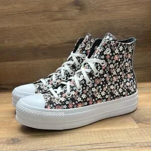 Converse Women's Floral High-Top Sneakers - Black And White