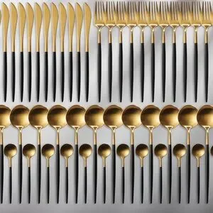 COPY - 24-Piece Gold Silverware Set Gold Utensils Set For 6 Gold Spoons And Fo…