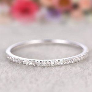 COPY - NEW 925 Silver Diamond Eternity Stackable …