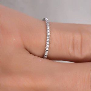 COPY - NEW 925 Silver Diamond Eternity Stackable …