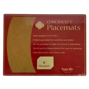 Cork Backed Christmas Placemats Set Of 4 With Heat Resistance By Benson Mills
