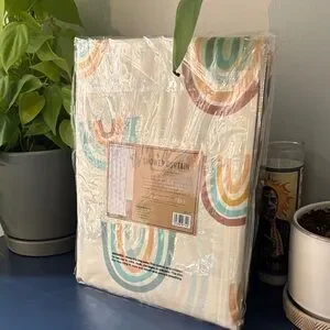 Cost Plus World Market Muted Rainbow Shower Curtain