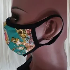 Cottagecore Green Patchwork Prairie Face Mask