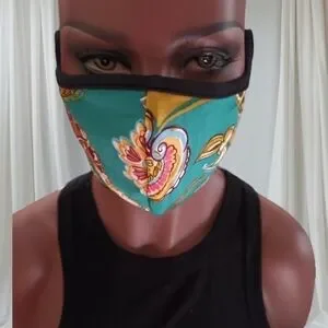 Cottagecore Green Patchwork Prairie Face Mask