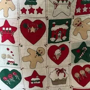 Cottagecore Handmade Christmas Patchwork Quilt – Gingerbread & Holiday Motif
