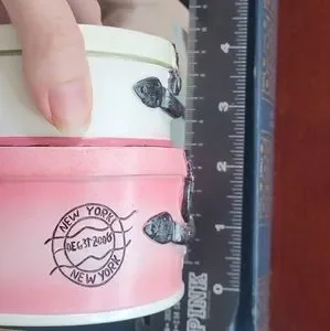 Cotton Ball Jar Shopping Spree Sears 2006 Pink Black Decor 4 X 4"