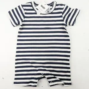Cotton On Baby Navy & White Stripe Romper - 0-3 Months