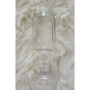 Country Style Qaulity Mason Jar Goblets Wine Glass Clear Pedistal