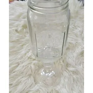 Country Style Qaulity Mason Jar Goblets Wine Glass Clear Pedistal